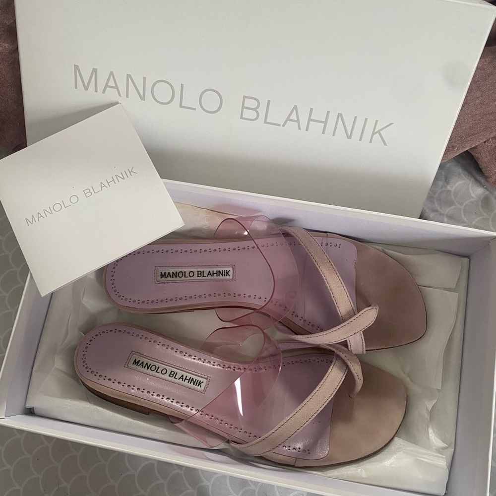 Manolo Blahnik Blush Sandals
